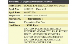 Royal Enfield Classic 650 Twin商标已申请