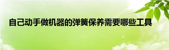 自己动手做机器的弹簧保养需要哪些工具