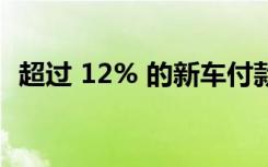 超过 12% 的新车付款每月超过 1000 美元