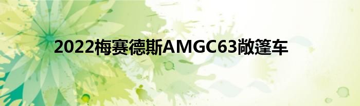 2022梅赛德斯AMGC63敞篷车