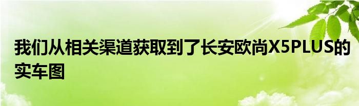 我们从相关渠道获取到了长安欧尚X5PLUS的实车图