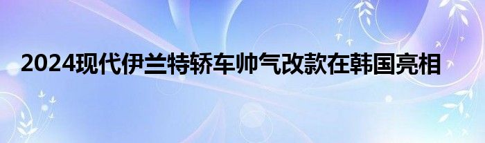 2024现代伊兰特轿车帅气改款在韩国亮相