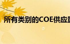 所有类别的COE供应量连续第三个季度萎缩