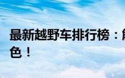 最新越野车排行榜：解锁顶级越野车型及其特色！