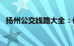 扬州公交线路大全：便捷出行，一网打尽！