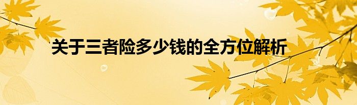 关于三者险多少钱的全方位解析